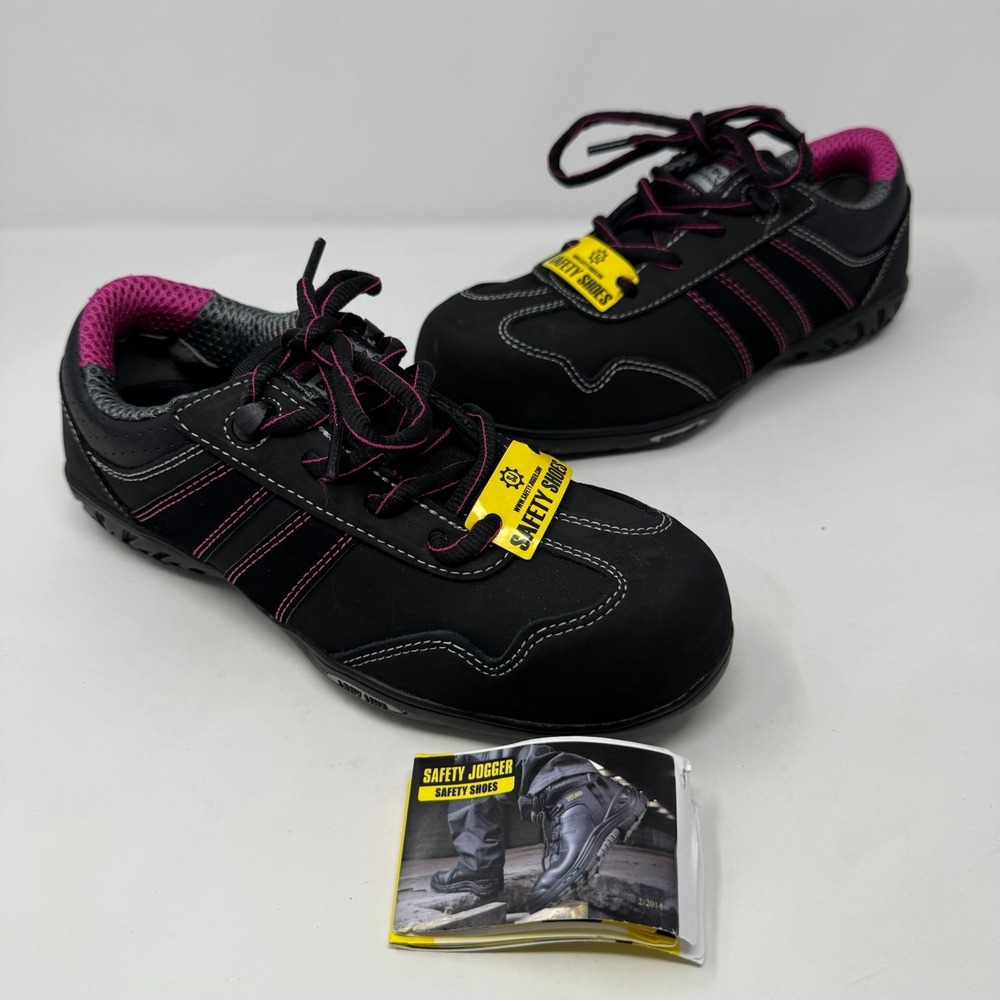 Safety Jogger Ceres Safety Toe Shoes Black and Pink 177‎ Women's Size 7.5